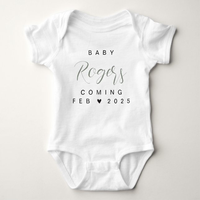 Baby annons Reveal Namn Surname Family 2025 T Shirt (Framsida)