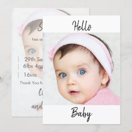 Baby annonsfoto x2 Modern Chic Inbjudningar