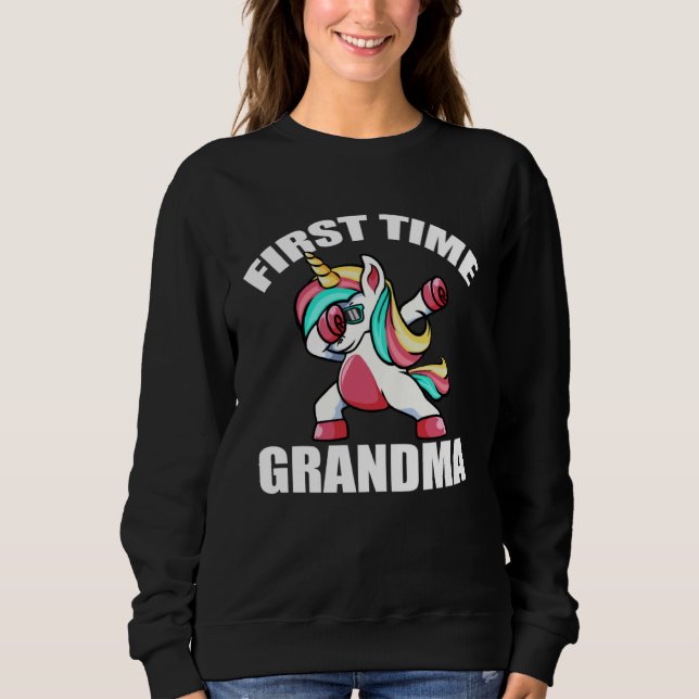 Baby Announcemen  Dabbing Unicorn 1st Time Grandma T Shirt (Framsida)