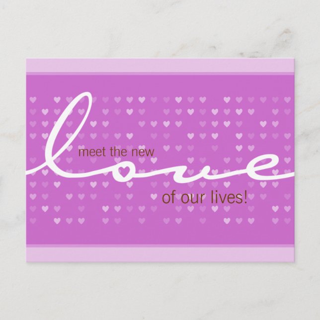 BABY ANNOUNCEMENT - flicka i kärlek Meddelande Vykort (Framsida)