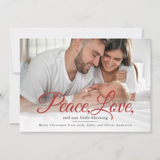 Baby Announcement Merry Christmas Photo  Julkort (Framsida)