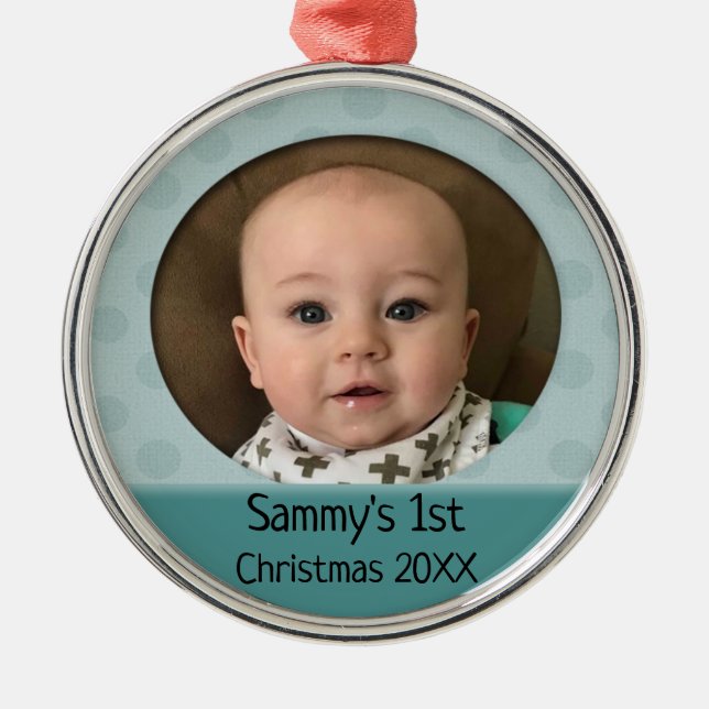Baby Anpassningsbar First jul Photo Ornament (Framsidan)