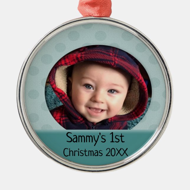 Baby Anpassningsbar First jul Photo Ornament (Framsidan)