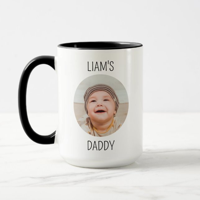 Baby Ansikte Mugg Första Fars Dag Present, Beställ (Vänster)