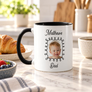 Baby Ansikts Foto Pappa Födelsedag Kaffe Mugg