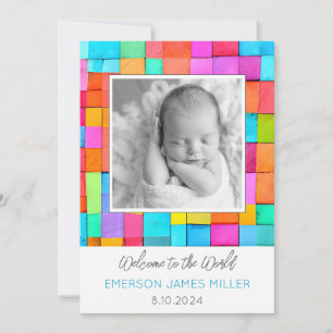 Baby anununuto NAMN BIRTHDATE Modern Art Julkort