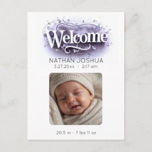 *~* Baby AP79 Newborn Birth Notification PHOTO Meddelande Vykort