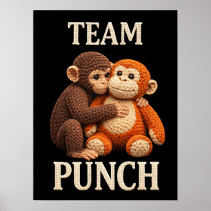 Baby Apa Mönster Punch Virka Söt Amigurumi Poster