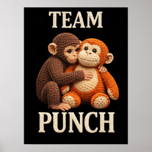 Baby Apa Mönster Punch Virka Söt Amigurumi Poster