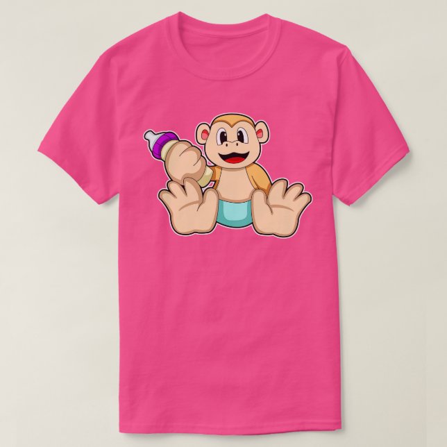 Baby-apan med Flaska T Shirt (Design framsida)