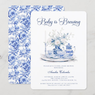Baby är Bewing Chinnosserie Baby Shower Tea Party Inbjudningar