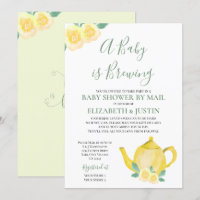 Baby är Brett Gult Tekanna Baby Shower per post