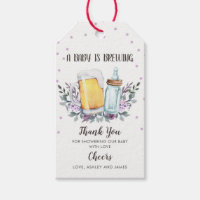 Baby är Brewing Baby Shower Tack Märkre Greenery