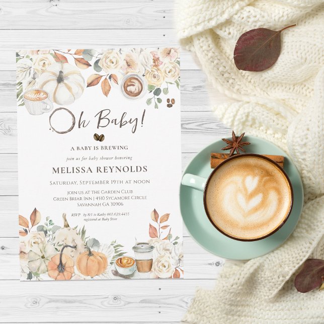 Baby är Brewing | Barnskötare för höstkaffe Inbjudningar (Skapare uppladdad)