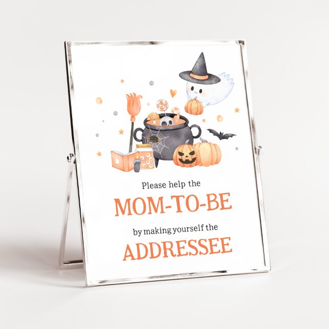Baby är Brewing Orange Kuvert Station Poster (Baby is Brewing Baby Shower Envelope Station Sign)
