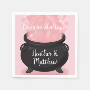 Baby är Brewing Witch Shower Gothic Rosa Girl Gir Pappersservett