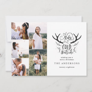 Baby är det kall Stag multifoto jul Julkort