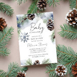 Baby är det kall utanför den snövågiga gräs babydu inbjudningar<br><div class="desc">Baby är kallet utanför vattenfärgssnövraket i tallar,  en redigerbar mallinbjudan till omedelbar digital nedladdning,  tallar med gräs-koner snöflingor,  inbjudan till babyduschning.</div>