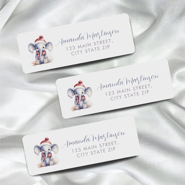 Baby är det kall utanför elefantjulduschen returadress etikett (Skapare uppladdad)