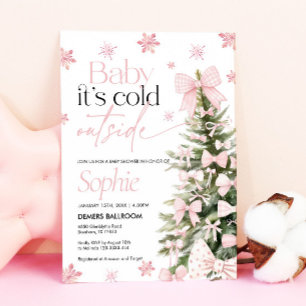 Baby är det Kall utanför inbjudan, babyskor Inbjudningar