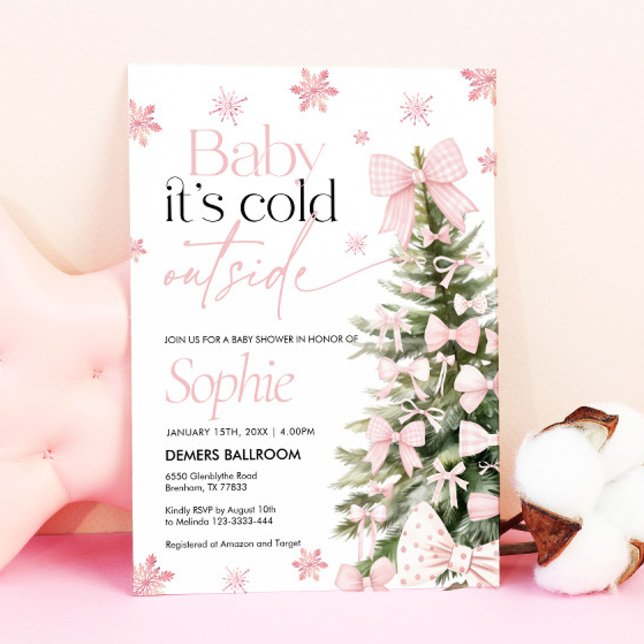 Baby är det Kall utanför inbjudan, babyskor Inbjudningar (Skapare uppladdad)