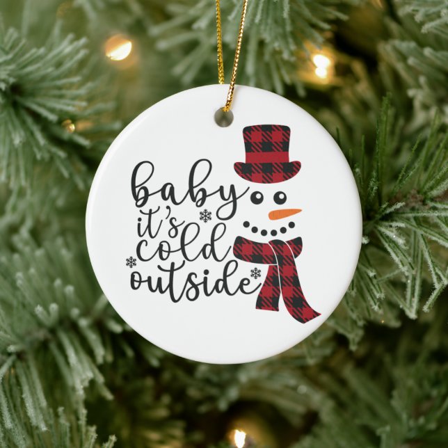 Baby är det kall utanför - keramiskt ornament (Träd)