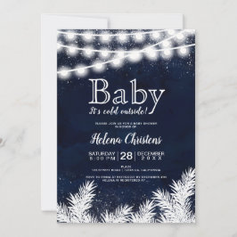 Baby är det kall utanför strängljusblå gräs blå inbjudningar