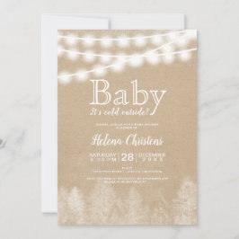 Baby är det kall utanför strängljusskogen i gräs inbjudningar