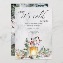 Baby är det kall utanför vinterbarnduschen