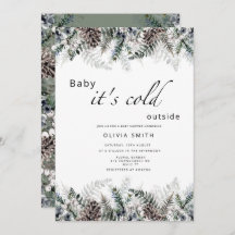 Baby är det kall utanför vinterbarnduschen