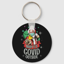 Baby är det utanför den vackra jultomten nyckelring