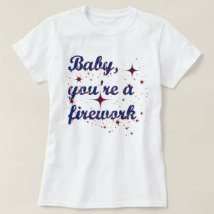Baby är du ett fyrverkeri 4 juli t shirt