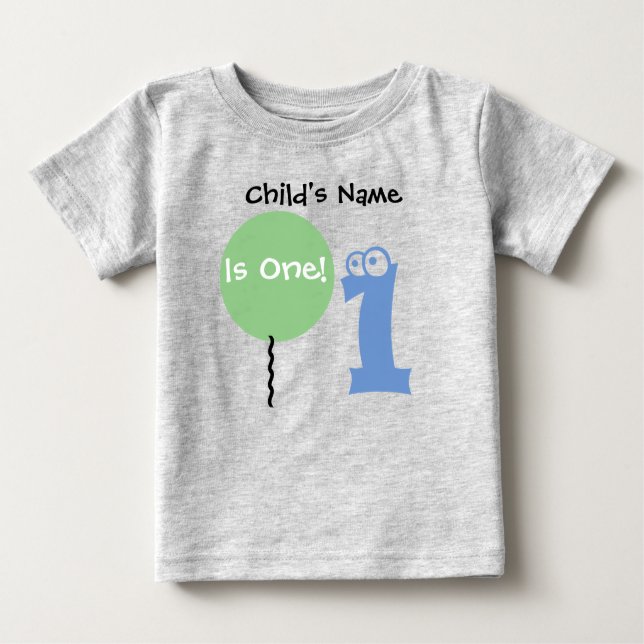 baby är en 1 , första födelsedag, t-shirt (Framsida)