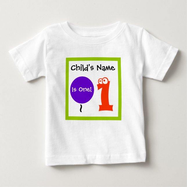 baby är en 1 , första födelsedag, t-shirt (Framsida)