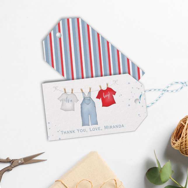 Baby är en Anpassningsbar Clothesline Presentetikett (Skapare uppladdad)