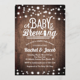 Baby är en Ljus Rustic Baby Shower Inbjudningar