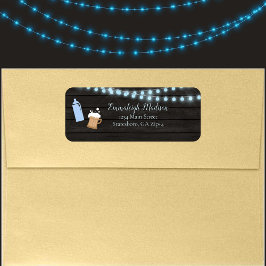 Baby är en Returadress för blått spädbarn Returadress Etikett