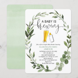 Baby är en stor barndusch i par inbjudningar