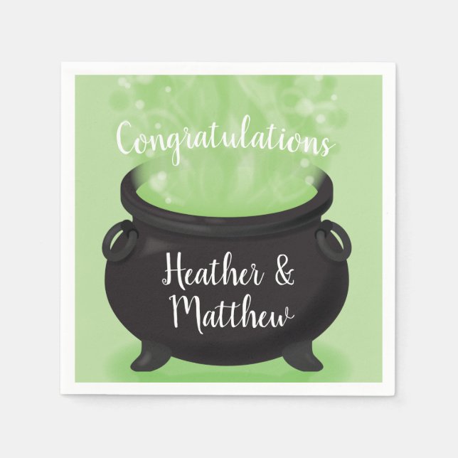 Baby är ett brungande Witch Shower Halloween Cauld Pappersservett (Framsidan)