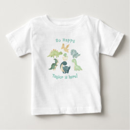 Baby är här! Söt dinosaurie-personaliserad T Shirt