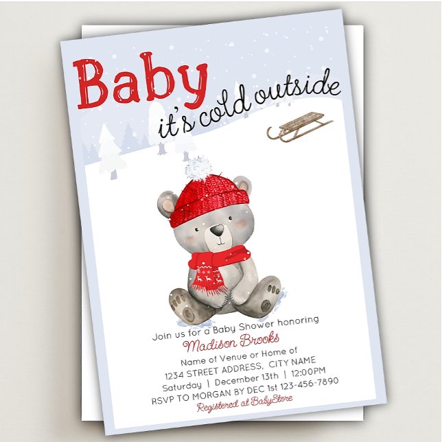 Baby är Kallet Bear Baby Shower Inbjudningar (Skapare uppladdad)