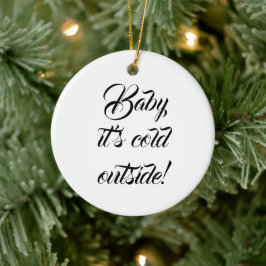 Baby är kallet utanför anpassningsbarnas roliga ju julgransprydnad keramik