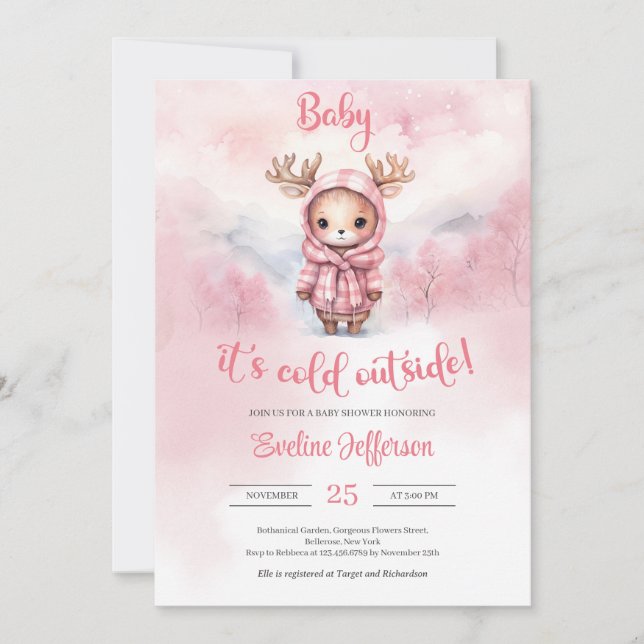 Baby är kallet utanför Baby Shower inbjudan (Framsida)