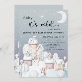 Baby är kallet utanför babyduschen inbjudningar