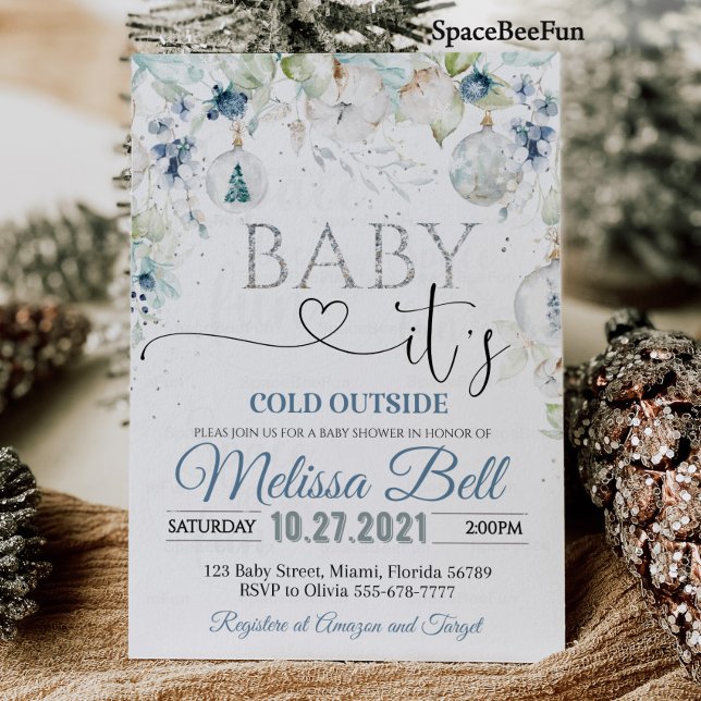 Baby är kallet utanför babyduschinbjudan Wint Inbjudningar (Baby it's cold outside Baby shower invitation Winter baby shower invites Christmas baby )