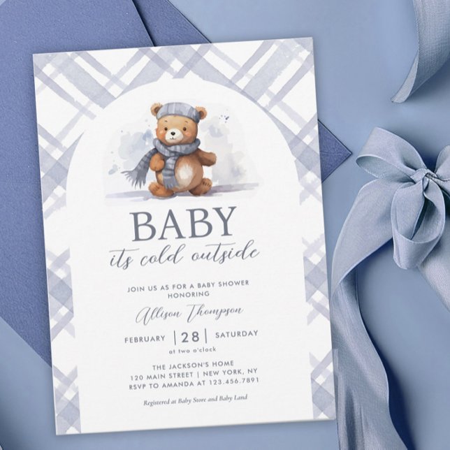 Baby är Kallet utanför Bear Boy Baby Shower Inbjudningar (Skapare uppladdad)