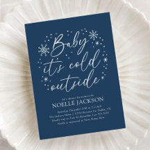 Baby är Kallet utanför Blue Snowflake Baby Shower