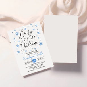 Baby är Kallet utanför Boy Snowflake Baby Shower Inbjudningar