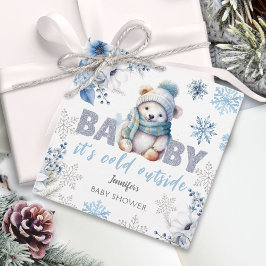 Baby är Kallet utanför Cute Boy Winter Baby Shower Gåvor Etiketter