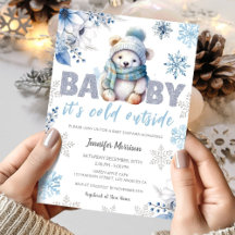 Baby är Kallet utanför Cute Boy Winter Baby Shower